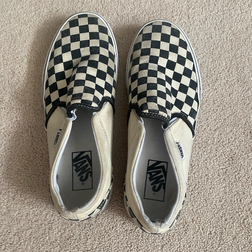 Checkered Slip On Vans #vans